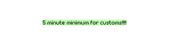 5 minute minimum for customs